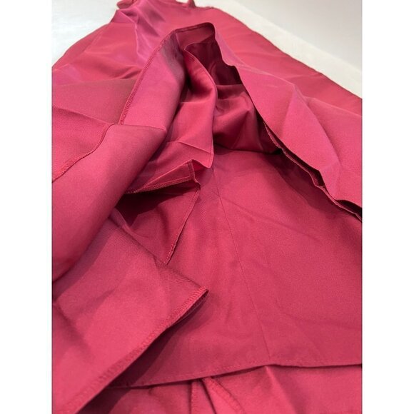 NWT Alfred Sung Size 2 Lace-Up Back Satin Twill A-Line Gown - Burgundy MSRP $25 - Picture 10 of 12
